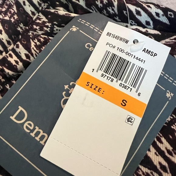 Democracy Skyrise Border Print Cropped Pant in‎ Amber Spice Size Small NEW Boho - Picture 6 of 15